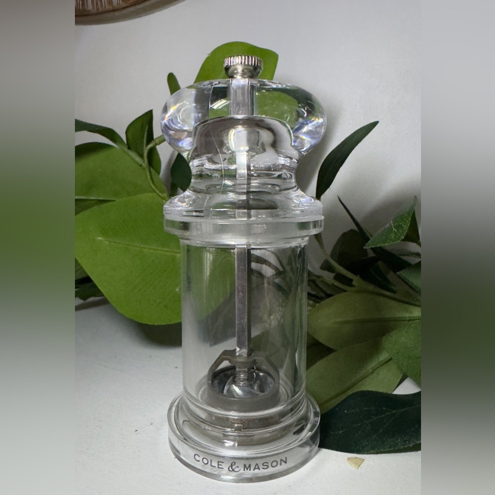 Cole & Mason 5.5" Clear Acrylic Salt & Pepper Grinder Made In England 505
